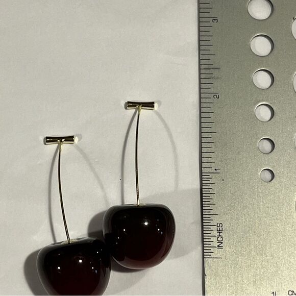 Creative Cute Cherry Stud Earrings, Colorful Cherry Dangle Earrings - Picture 7 of 10